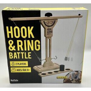 Buffalo Games Hook & Ring Battle Tabletop Ring Toss Game 2 Player Party Game